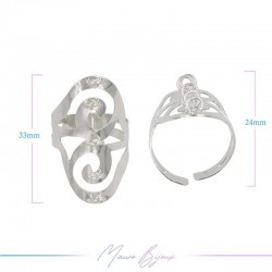Base Anello Regolabile 5 Anellini Argento 33mm