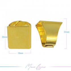 Base Anello Regolabile Piatto Oro 19x20mm