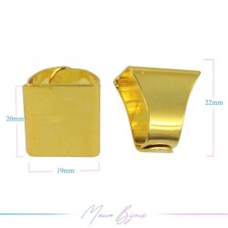 Ring Base Adjustable Flat Gold 19x20mm