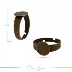 Ring Base Adjustable Round Bronze Antique 10mm