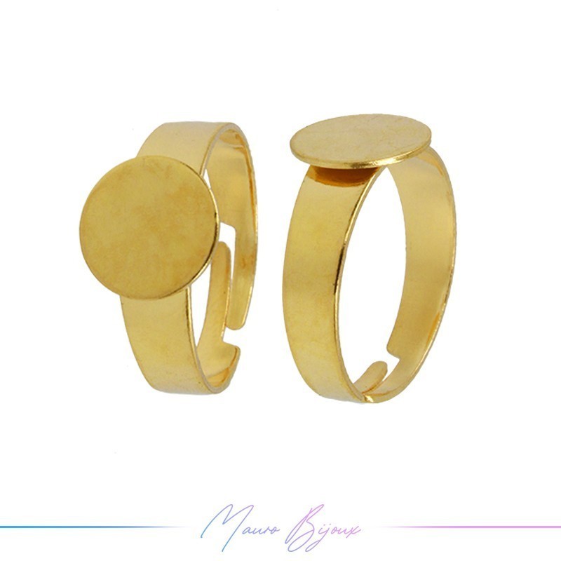 Ring Base Adjustable Round Gold 10mm