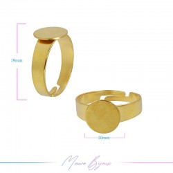 Ring Base Adjustable Round Gold 10mm