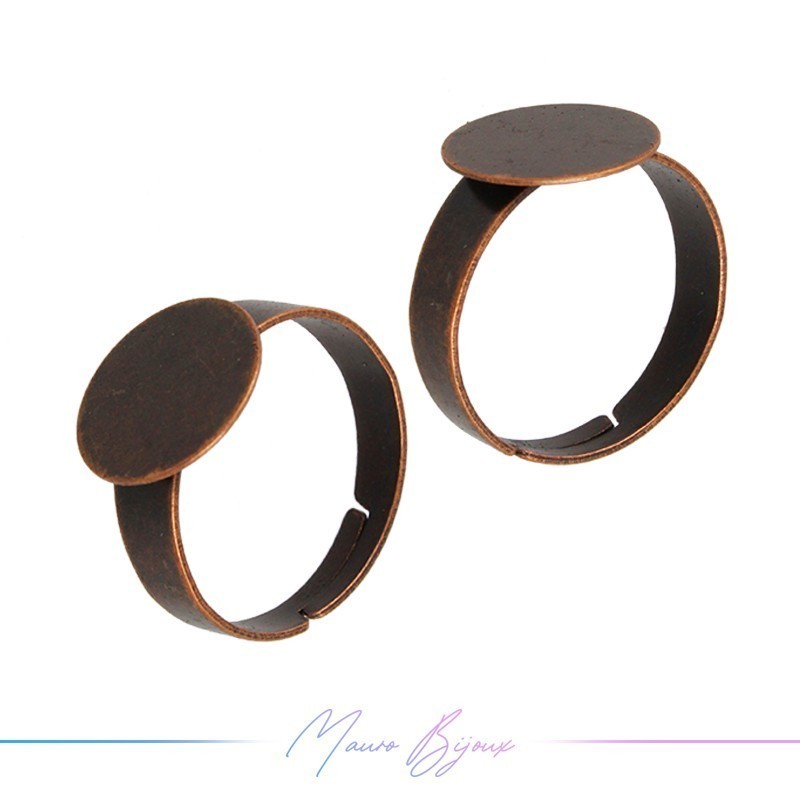 Ring Base Adjustable Round Bronze Copper 12mm