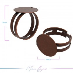 Ring Base Adjustable Round  Bronze Copper 16mm