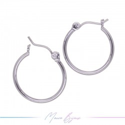 Hook Earrings Brass Circle Silver