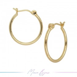 Hook Earrings Brass Circle Gold
