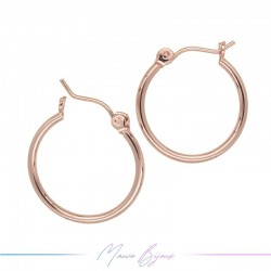 Hook Earrings Brass Circle Rose Gold