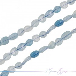 Thread of Stone shape irregular 7-10mm Aquamarine