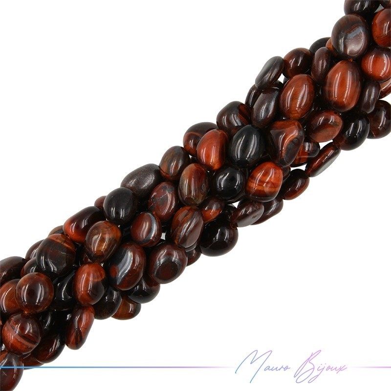 Thread of Stone shape irregular 7-10mm Dark Eye of The Tiger