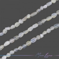 Fili di Pietra Sassolino Irregolare 7-10mm Opale Bianco