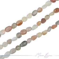 Thread of Stone shape irregular 7-10mm Moon Stone Mix