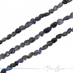 Thread of Stone shape irregular 7-10mm Quartz Blue