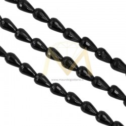 Black Onyx Droplet Faceted 8x16mm