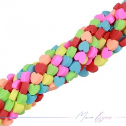 Polymer Clay Hearts Multicolour 9mm