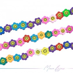 Polymer Clay Smilling Flower Multicolour 9mm