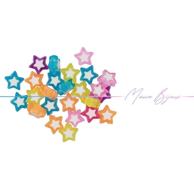 Fish Resin Stars Multicolour 9mm