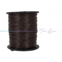 Waxed Cotton String color Dark Brown 1.2mm