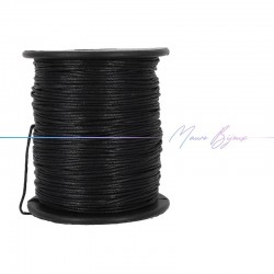 Waxed Cotton String color Black 1.2mm