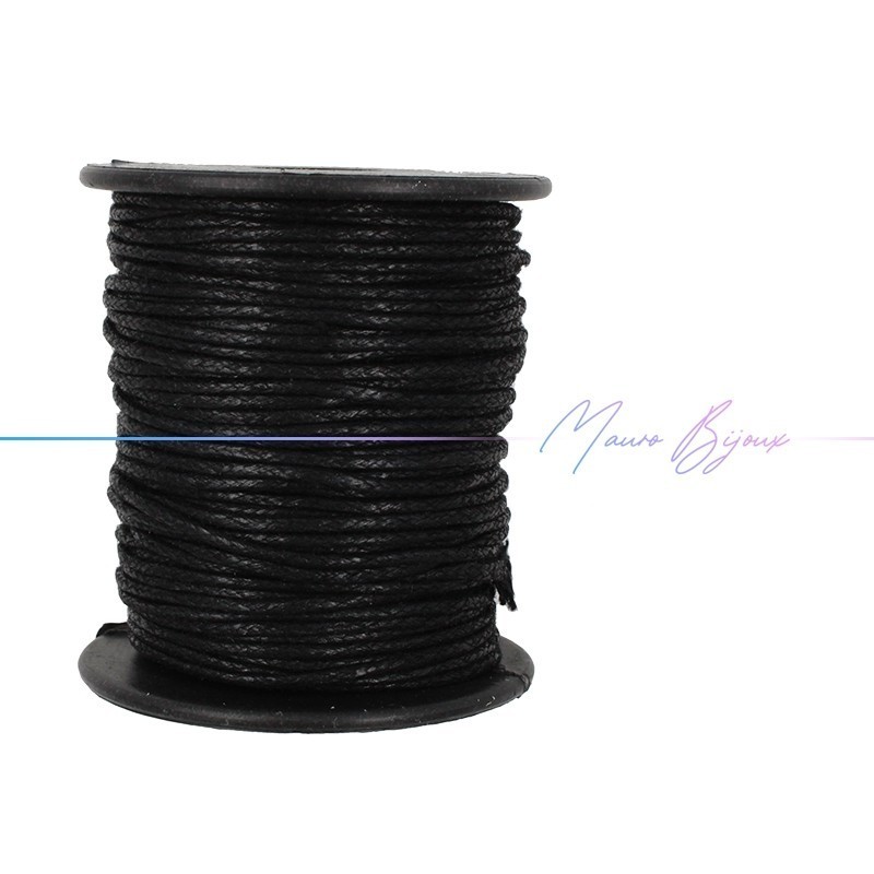 Waxed Cotton String color Black 2.0mm