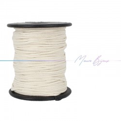 Waxed Cotton String color Cream 2.0mm