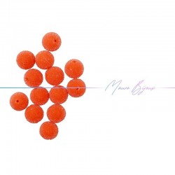 Sphere Resin Beads Diamond Orange Fluo