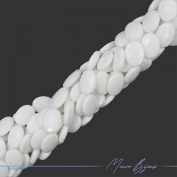 Oval White Agate Faceted 10x14mm