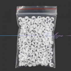 Passanti in Plastica Letterine Tondo "O" Bianco/Nero 7mm