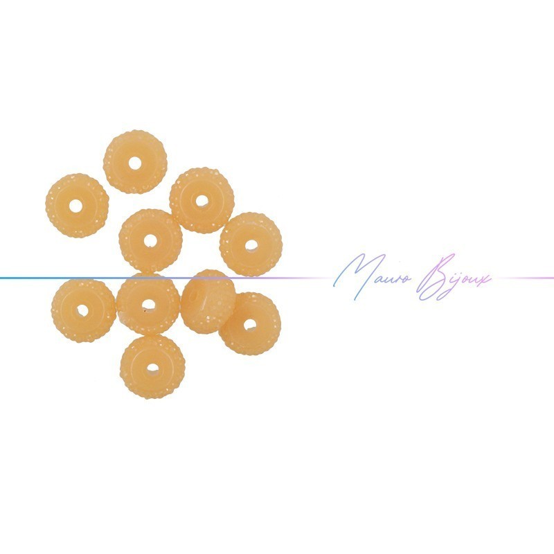 Rondel Resin Beads Diamond Peach Pink