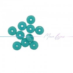 Rondel Resin Beads Diamond Light Blue