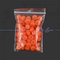 Rondel Resin Beads Diamond Orange Fluo