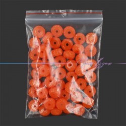 Rondel Resin Beads Diamond Orange Fluo