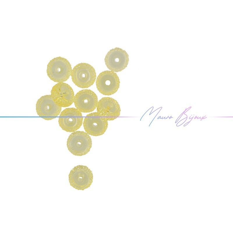 Rondel Resin Beads Diamond Topaz