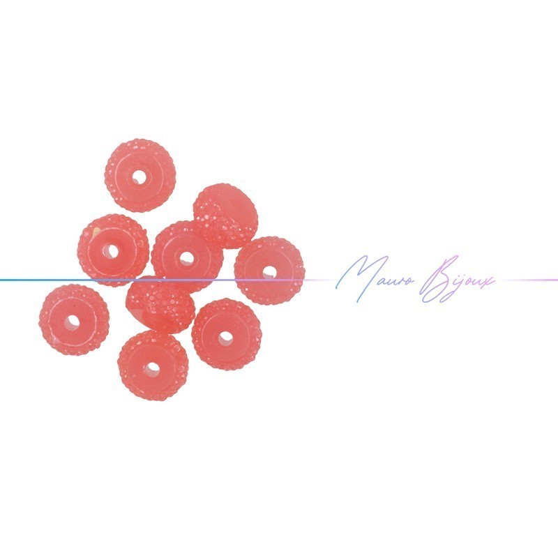 Passanti in Resina Rondelle Diamantate Rosa
