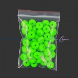 Rondel Resin Beads Diamond Green Fluo