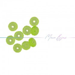 Rondel Resin Beads Diamond Green Trasparent