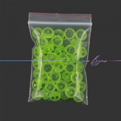 Rondel Resin Beads Diamond Green Trasparent