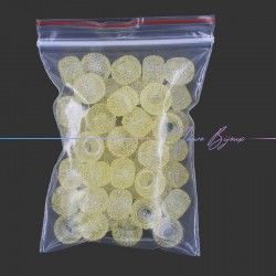 Passanti in Resina Rondelle Foro Largo Diamantate Giallo Trasparente