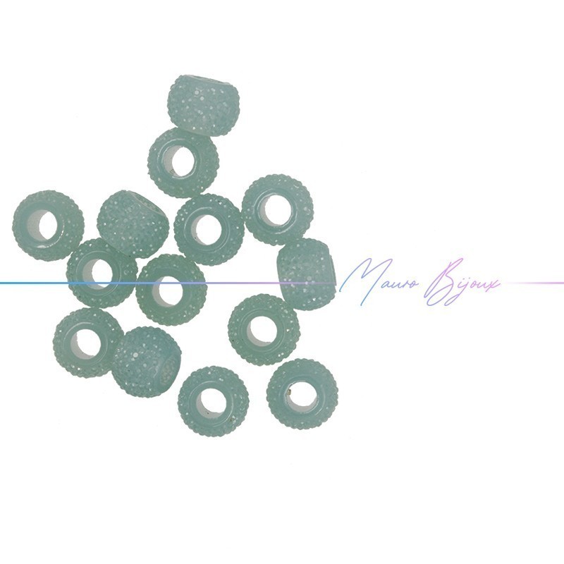 Rondel Resin Beads Diamond Light Blue Trasparent