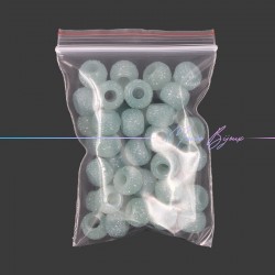 Passanti in Resina Rondelle Foro Largo Diamantate Azzurro Trasparente