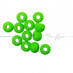Rondel Resin Beads Diamond Green Fluo