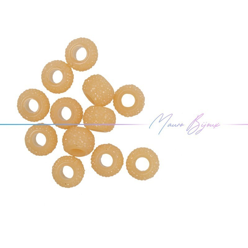 Rondel Resin Beads Diamond Peach Pink