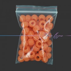 Rondel Resin Beads Diamond Orange Fluo