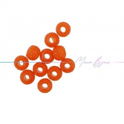 Rondel Resin Beads Diamond Orange Fluo