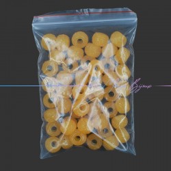 Passanti in Resina Rondelle Foro Largo Diamantate Arancione