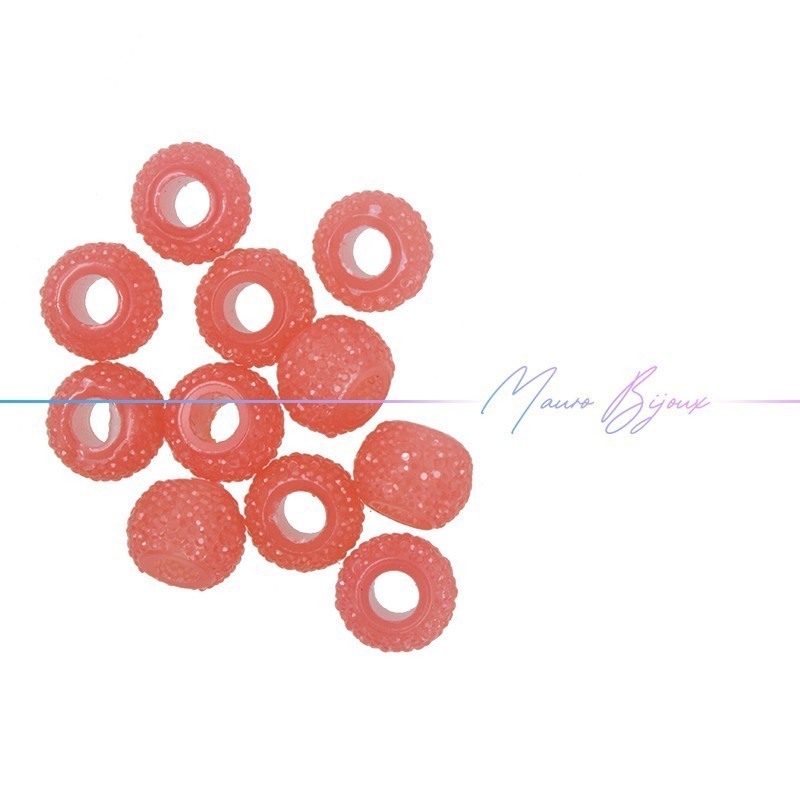 Rondel Resin Beads Diamond Light Pink