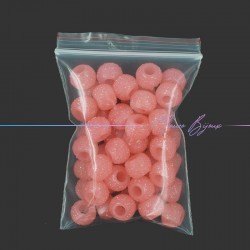 Passanti in Resina Rondelle Foro Largo Diamantate Rosa Chiaro