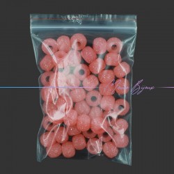 Passanti in Resina Rondelle Foro Largo Diamantate Rosa Chiaro