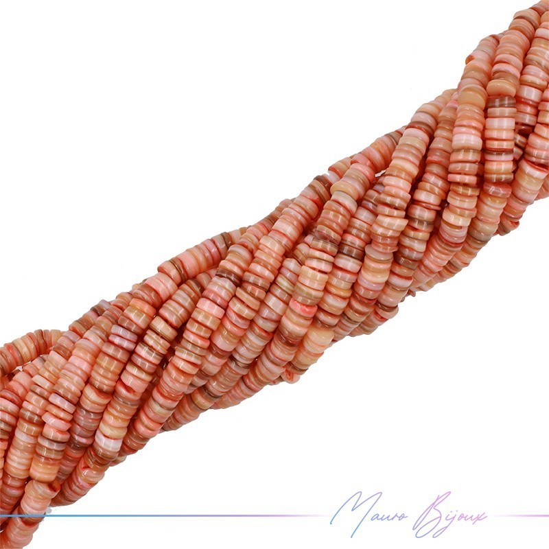 Nacre Rondelle 6-7mm Peach Pink