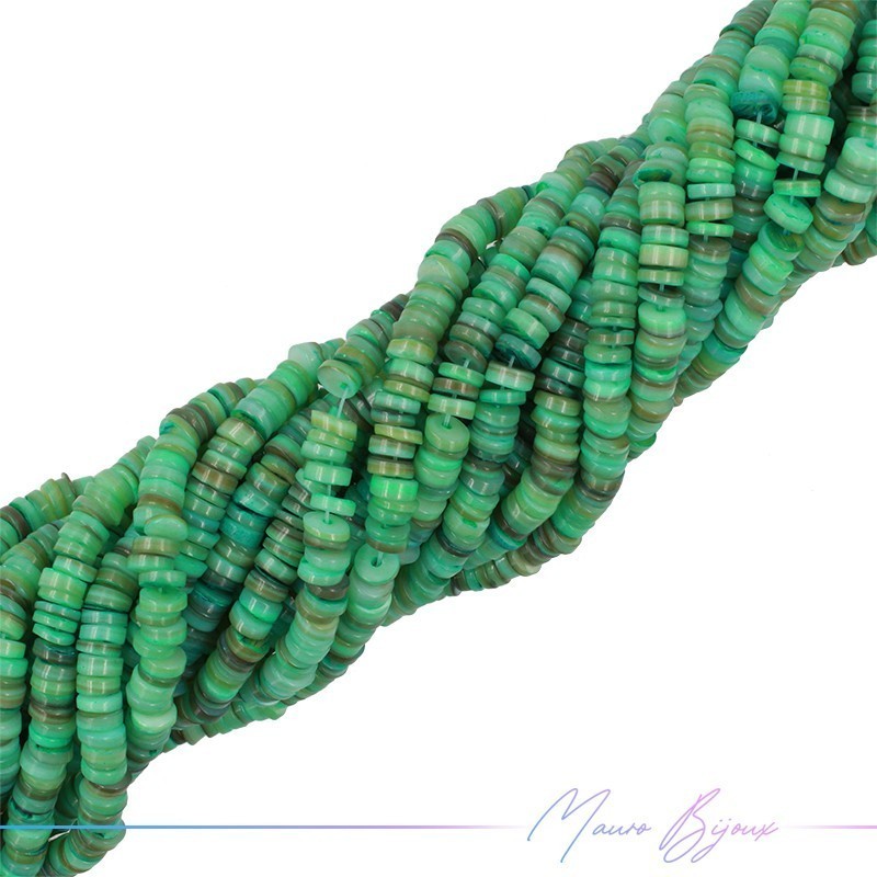 Nacre Rondelle 6-7mm Green