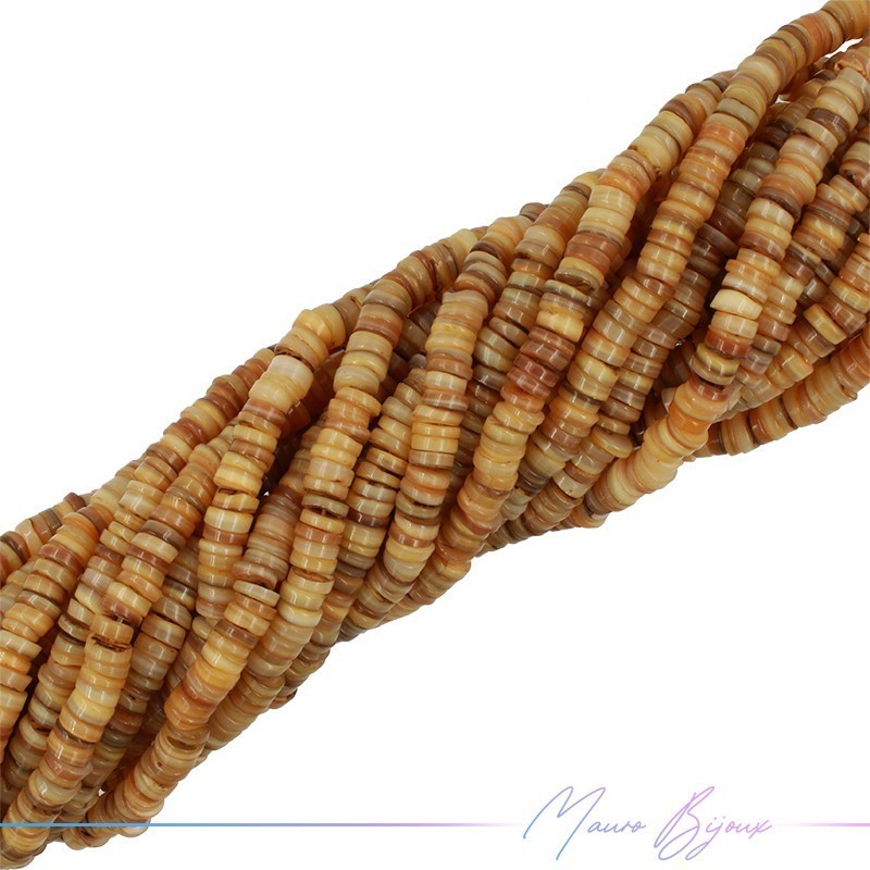 Fili di Madreperla Rondelle 6-7mm Giallo